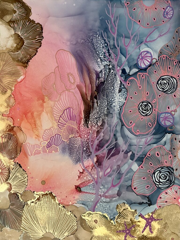 Alcohol Inks and Acrylic