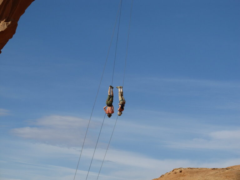 Rope Swingers, Corona Arch, Near Moab, Utah