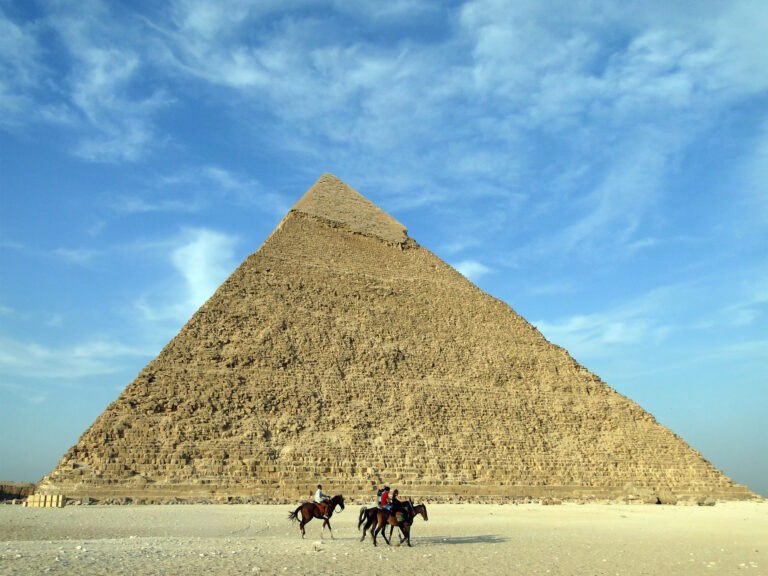Pyramids with horses