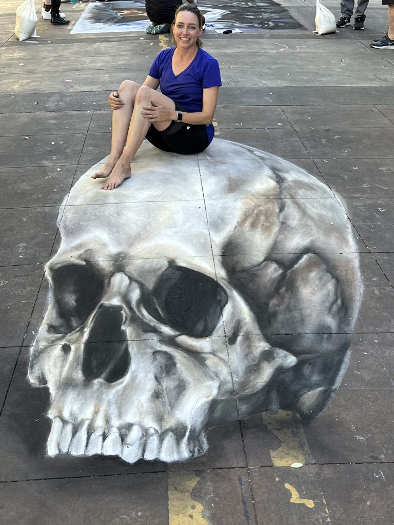 Chalk Art Skull