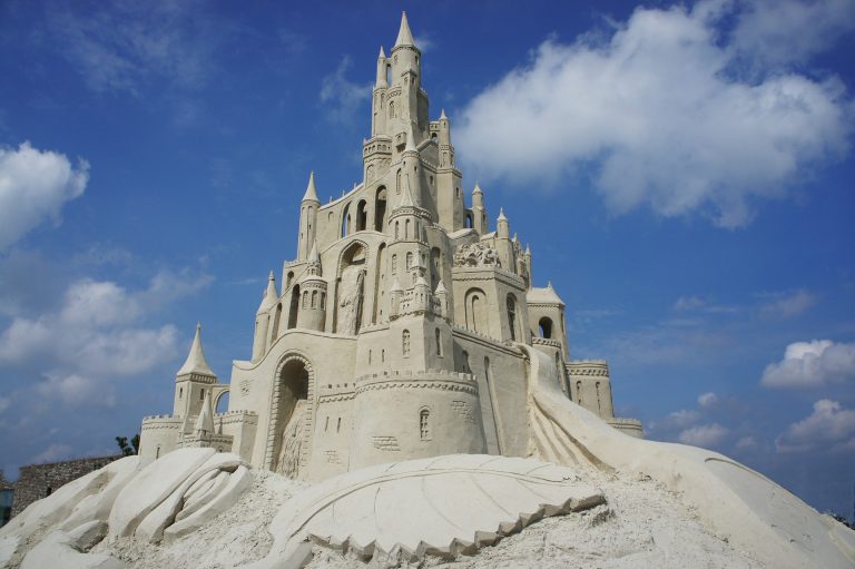 A massive multiple story sand castle